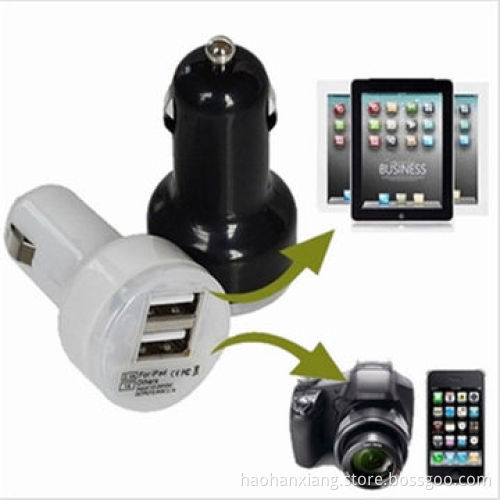 Mini dual-port USB car charger